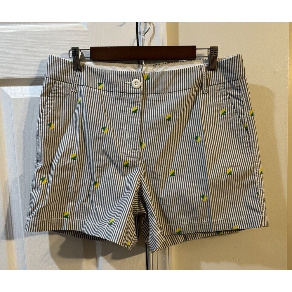 Crown & Ivy Shorts‎ Stripped With Lemons Women's Sz 10 Pockets